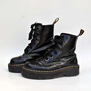 dr martens punk boots martens 90s shoe military platform shoes lace up size eu 40 uk 7 us 9 goth vintage black boots dr martens women&#39;s boot
