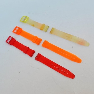 swatch straps Replacement band watch band Generic strap vintage wrist silicone plastic Rubber Waterproof red yellow orange fluorescent clear
