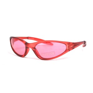 Black Wraparound Sunglasses With Flame Detail | Y2K Sport