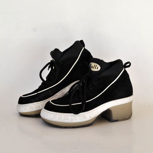 y2k platform shoes black sneakers size eu 37 uk 4 us 6 platforms 90s platforms buffalo boots vintage womens platform wermacht leather shoes