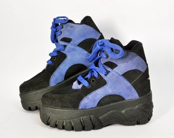 white platform trainers 90s