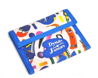 Vintage Dyna Juniors Wallet | 90s Retro Nylon Wallet | Colorful Graphic Pouch | Unisex Coin & Card Wallet