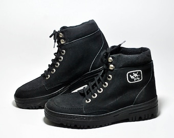 Black Lace-Up Ankle Boots – Chunky Sole – Casual Everyday Boots size eu 37 us 6 uk 4