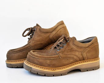 Vintage Climber Bruna Nubuck Platå Vandringskängor Med Lätta Sulor Utomhus Gorpcore Arbetskläder Storlek EU 39 UK 6 US 8