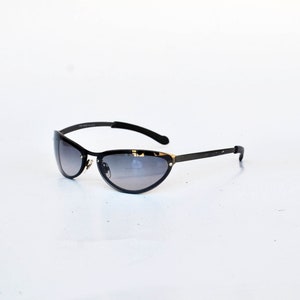 vintage clear black lens sunglasses retro eye wear club sun glasses unisex night steampunk Italian design futuristic policeman Aviator