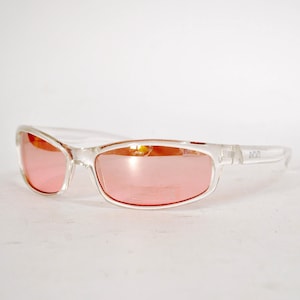 aviator sunglasses mask sun glasses pink lens matrix y2k clear body futuristic hipster vintage retro eye wear club unisex steampunk