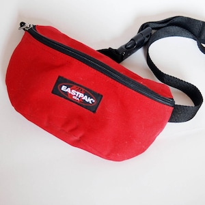 Eastpak Bauchtasche Vintage Bauchtasche Schultertasche Brusttasche Bananentasche Rote Hüfttasche Hüftgürtel Hüfttasche Konzert Festival Tasche große Bauchtasche