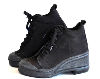 Schwarze Ankle Boots • Y2K Chunky Boots • Goth Plateau Schuhe • Alternative Streetwear Unisex Cyber Style Schuhe Größe eu 38 us 7 uk