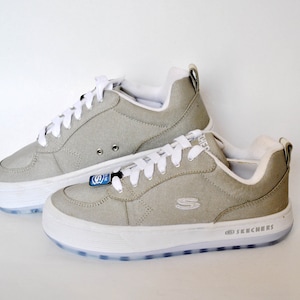 skechers gray sneakers Grunge shoes vintage high fashion shoes low tops canvas white sole rubber gray shoes canvas size eu 37 us 6 uk 4