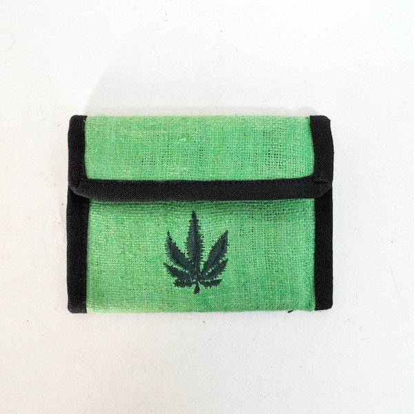 vintage wallet 90s unisex small ID money Holder hemp print green cannabis scratch pocket wallet folding wallet retro Weed Ganja Marijuana