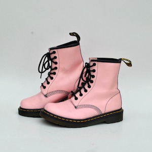 dr martens punk boots martens 90s shoe military platform shoes lace up size eu 37 uk 4 us 6 goth vintage pink boots dr martens womens boot