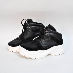 platform sneakers black goth rock shoes buffalo vintage platform womens shoes chunky sneakers size eu 39 uk 6 us 8 sport vintage 90s shoes