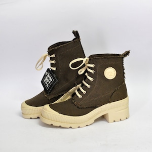 brown platform shoes womens palladium vintage chunky sneakers military boots canvas high tops size eu 40 uk 7 us 9 rock shoes women shoes