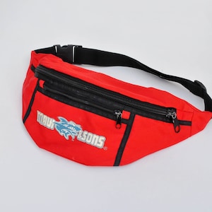 Maui and sons large fanny pack vintage bumbag shoulder bag Chest Pouch banana bag Red bag Waist belt waist concert festival bag fanny pack