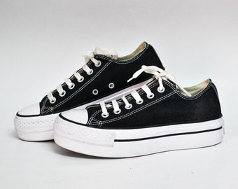 black and white platform converse