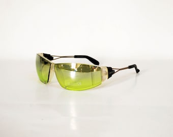 matrix rave sunglasses night motor sun glasses vintage retro eye wear 90s round alien y2k club unisex steampunk futuristic green lens
