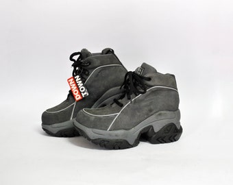 Gray platform sneakers best sale
