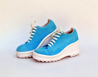 zapatos de plataforma zapatillas de deporte mujer plataforma vintage verano tamaño grueso eu 38 uk 5 us 7 lona mujeres vintage tops altos zapatos de rock gótico azul