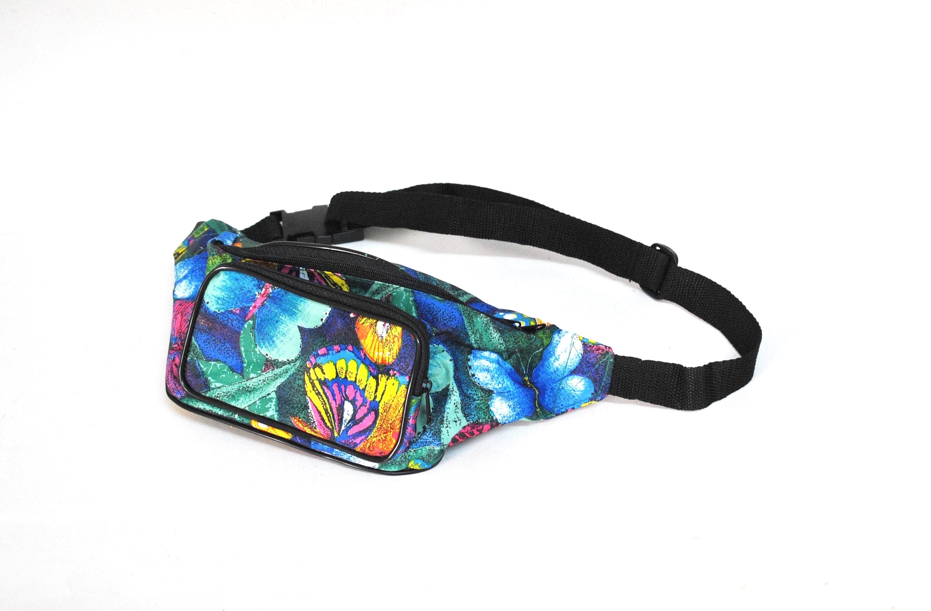 Vintage Patterned Fanny Pack – 90s Colorful Waist Bag – Y2K