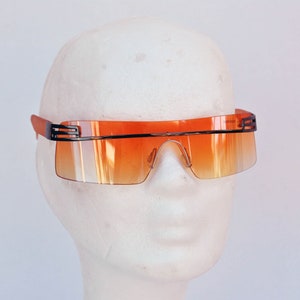 matrix rave aviator vintage zonnebril retro oogkleding club zonnebril unisex masker Festival y2k zonnebril futuristische oranje lens veganistisch afbeelding 8