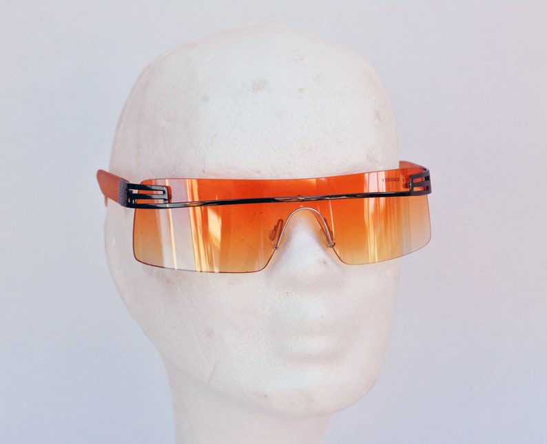 matrix rave aviator vintage zonnebril retro oogkleding club zonnebril unisex masker Festival y2k zonnebril futuristische oranje lens veganistisch afbeelding 8