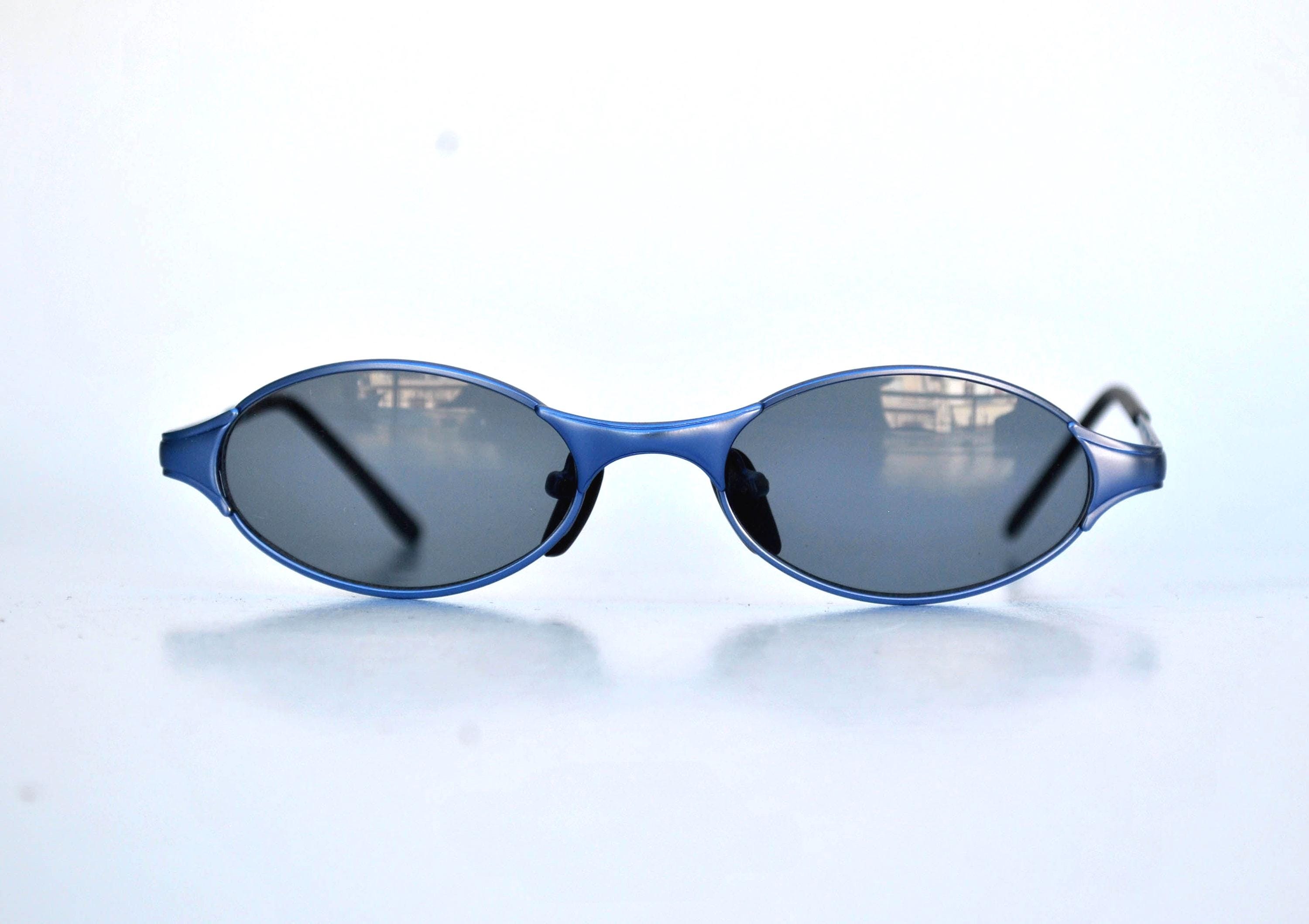 Vintage Y2K Style Blue Tinted Oval Sunglasses Buy JACK MARC Retro Oval Fashion Sunglasses for Men & Women  main image 2