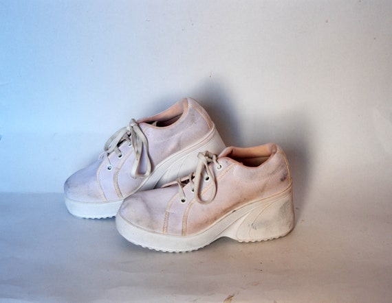 platform shoes sneakers white boots canvas white s
