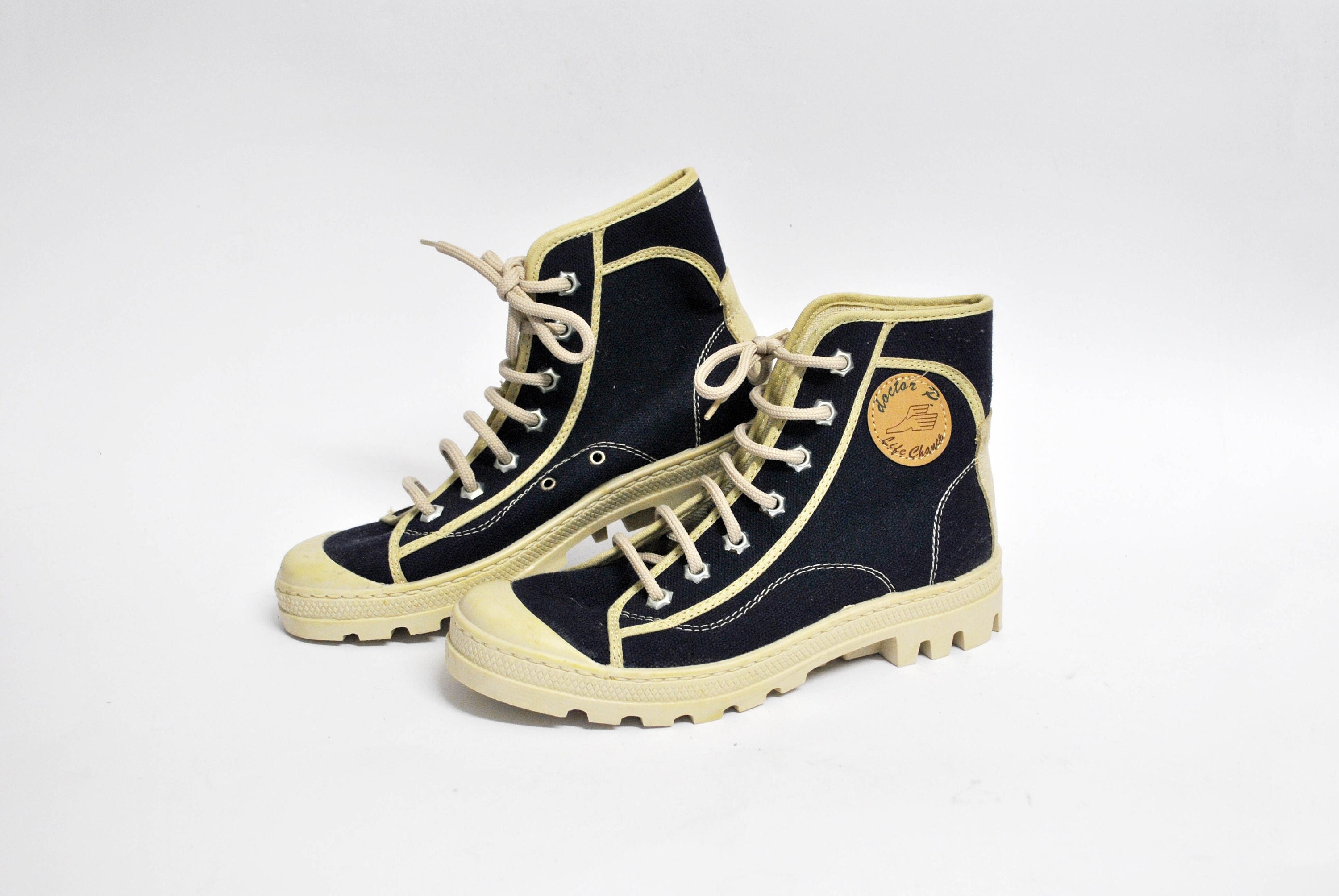 Vintage Blue Coachella Shoes Natural All Star Shoes Hi Tops Womens Size EU 42 UK 9 US 11 Military Boots Goth Rock Mens Hi Top Walking Hiking