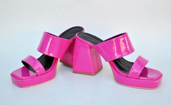 Pink platform summer shoes Fuchsia platforms y2k … - image 3