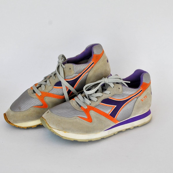 diadora sport shoes vintage sneakers size 42 us 11 uk 9 retro athletic comfortable shoes 90s style runners foam rubber sole womens shoes 80s