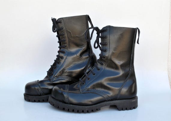 Shelly's of London Punk Boots Lace up Total Black Size Eu 39
