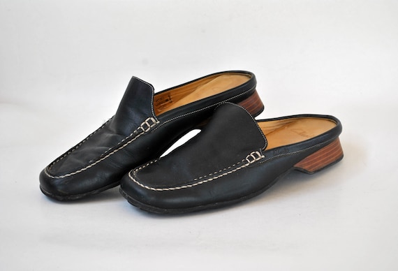 Clarks Sabot Boho Leather Clogs Farm Designer Slip on Shoes Mule Platform Heel Wood Size Eu 39.5 Uk 6.5 Us 8.5 Flat Black Unisex Mens Womens Etsy