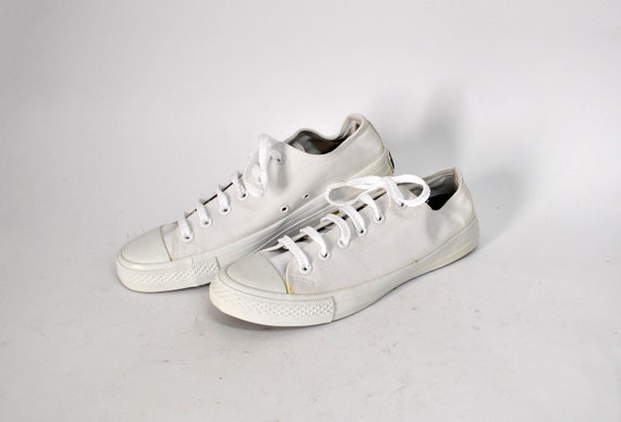Converse all star witte canvas rock schoenen tie sneakers lage - Etsy België