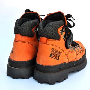 Vintage Orange Hiking Boots • Chunky Mountaineering Boots • 90s Gorpcore Footwear • Retro Outdoor Platforms • Unisex size eu 40 uk 7 us 9 image 5