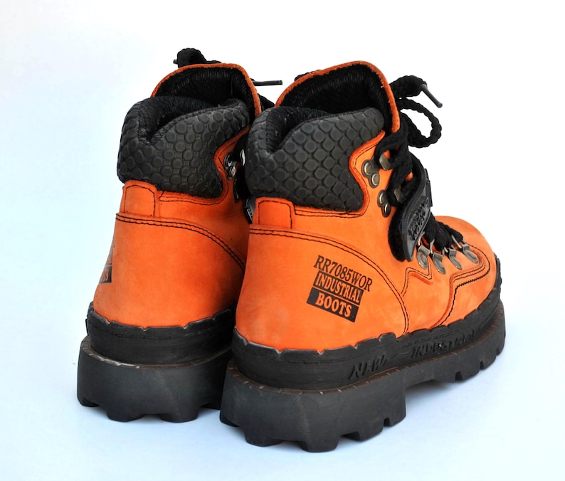 Vintage Orange Hiking Boots • Chunky Mountaineering Boots • 90s Gorpcore Footwear • Retro Outdoor Platforms • Unisex size eu 40 uk 7 us 9 image 5