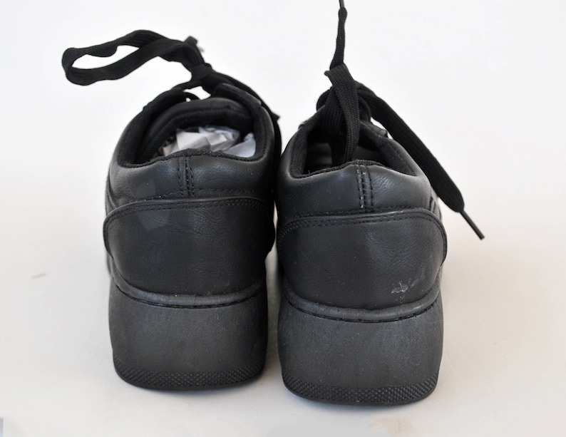 Total Black Platform Sneakers – Chunky Sole Minimal Streetwear Shoes size US 5 EU 36 UK 3 image 2