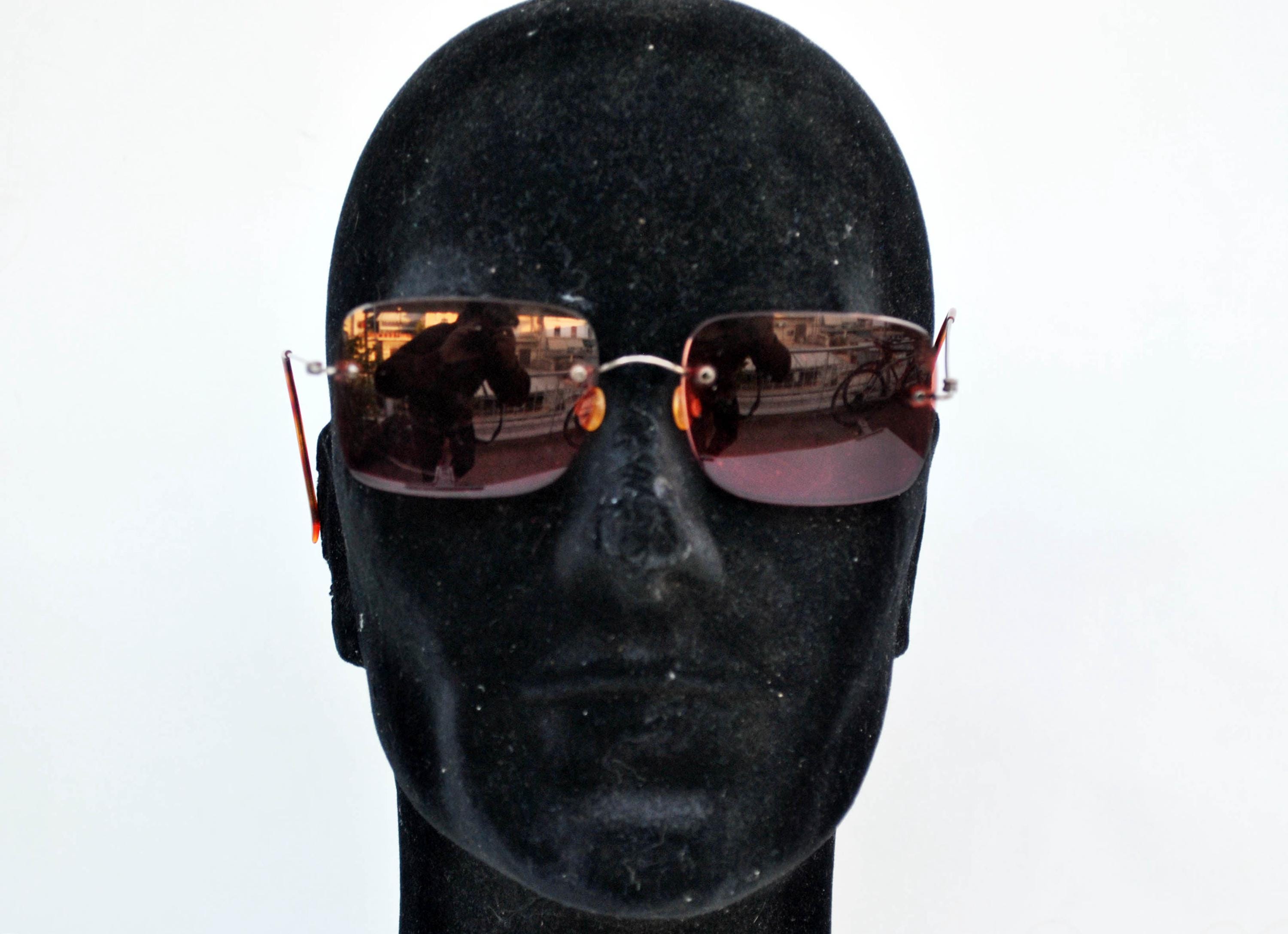 Rimless Red Sunglasses | Y2K Minimal Glasses | Vintage Style 