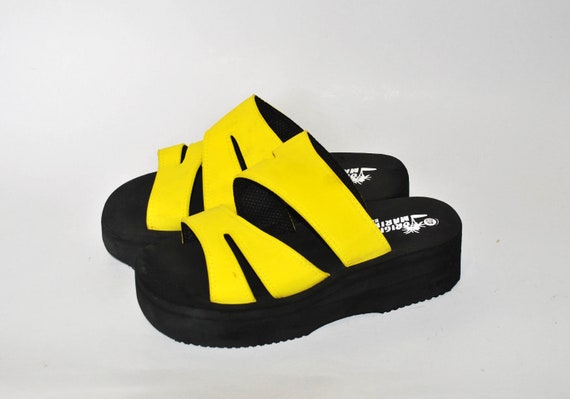 Foamy platform slippers japanese sandals vintage p