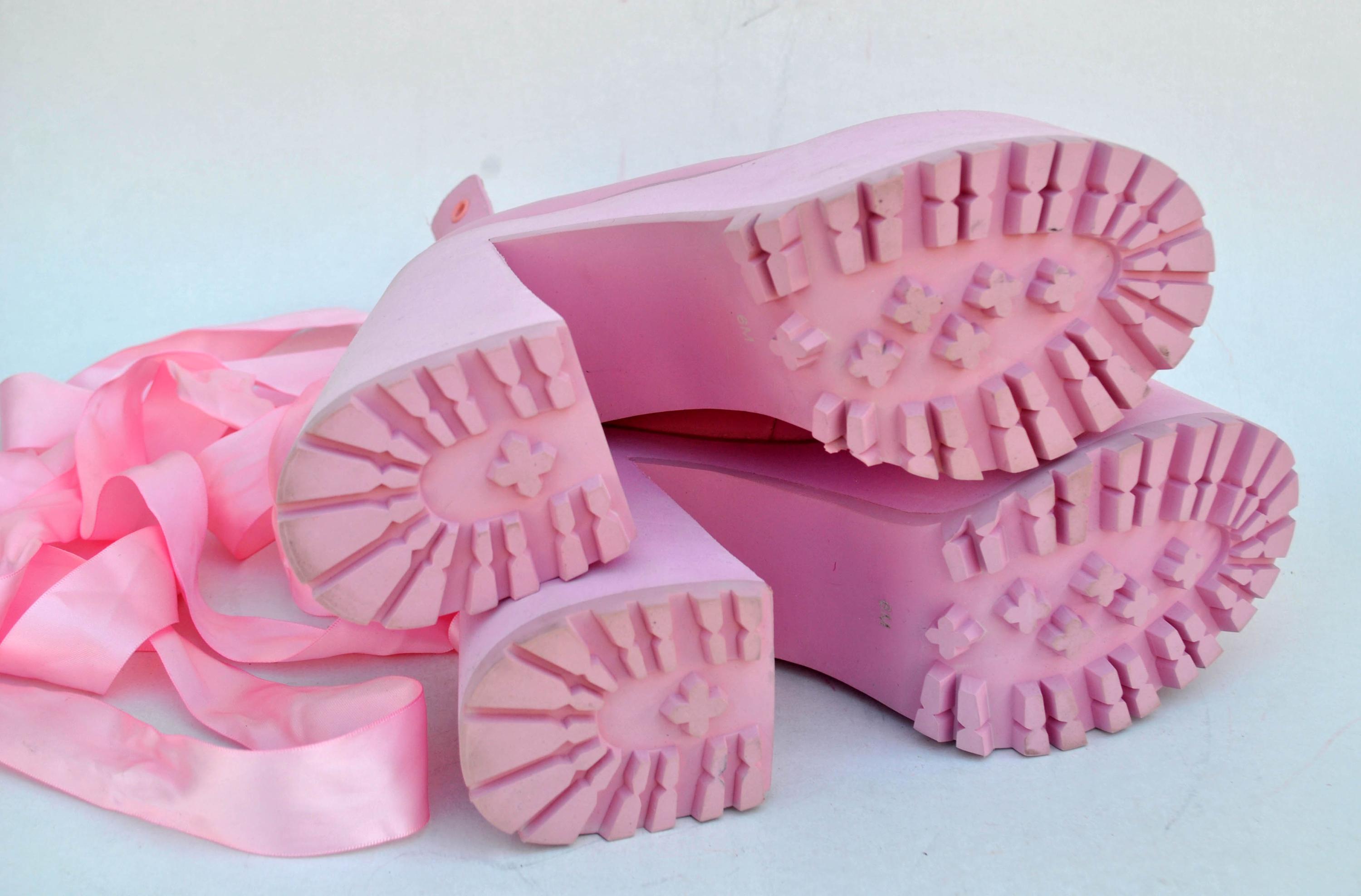Y2k Pink Platform Chunky Sandals Japanese Sandals 90s