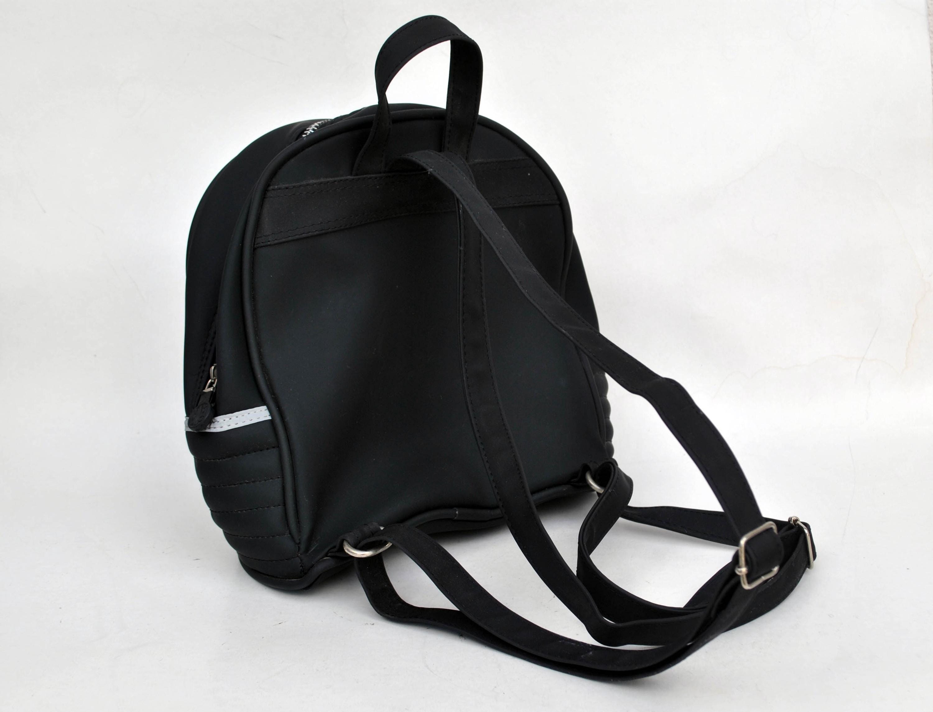 New 90s vintage Black nylon Y2K Mini Backpack Y2K Mini Backpack | Black Small Backpack | 2000s Retro Logo  main image 2