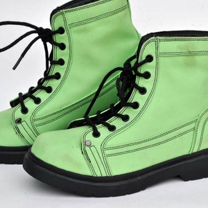 platform sneakers womens boots platform shoes 90s canvas mint green shoes goth rock martens buffalo boots size 38 uk 5 us 7 vintage platform