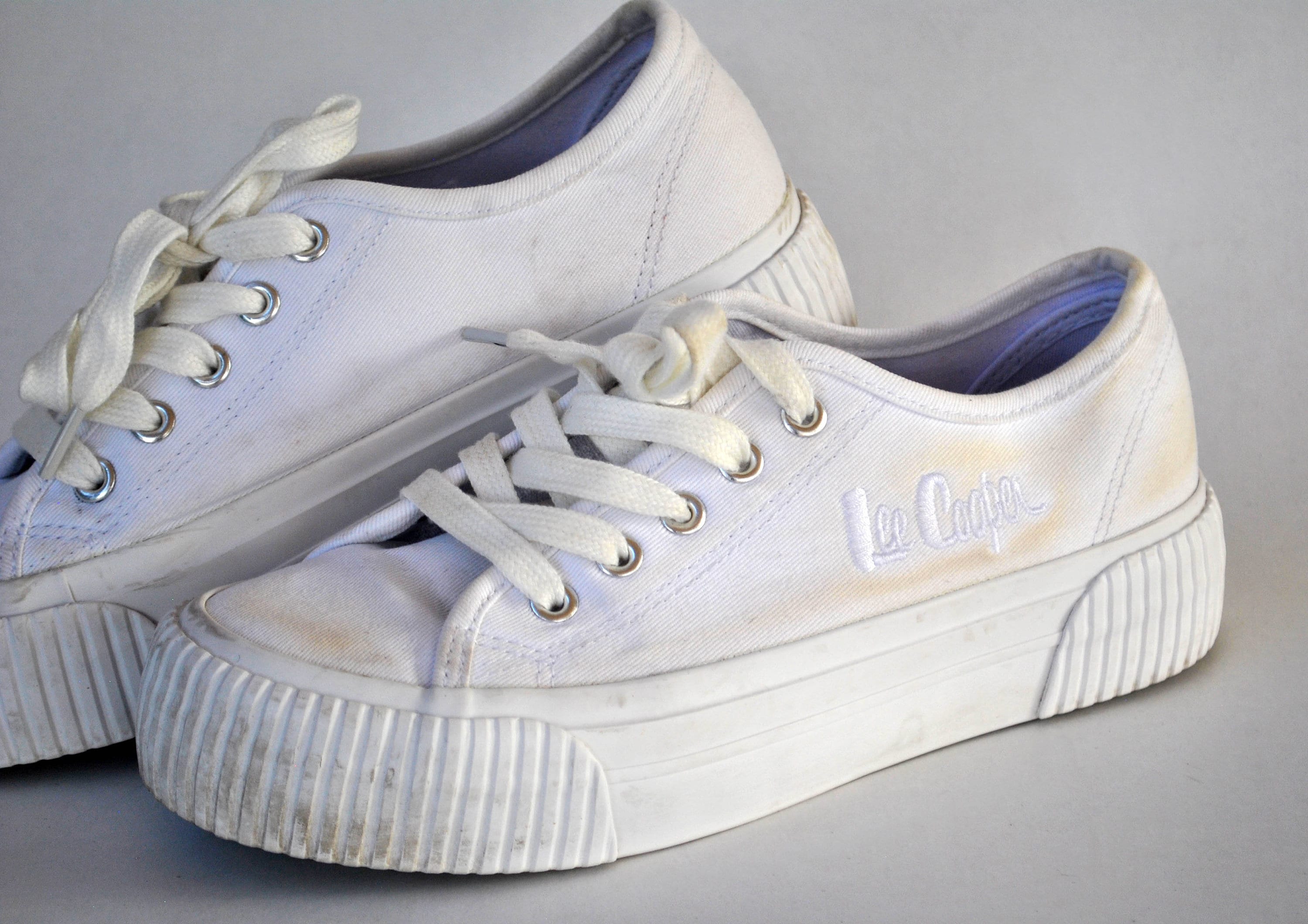lee cooper White canvas shoes summer low tops sneakers womens size eu 38 us 7 uk 5 vintage chunky sneakers casual flat shoes White platforms