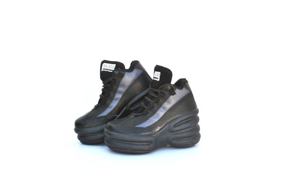 Chunky Platform Sneakers Black | Y2K Cyber Goth Shoes | Futuristic Streetwear Trainers size eu 36 uk 3 us 5