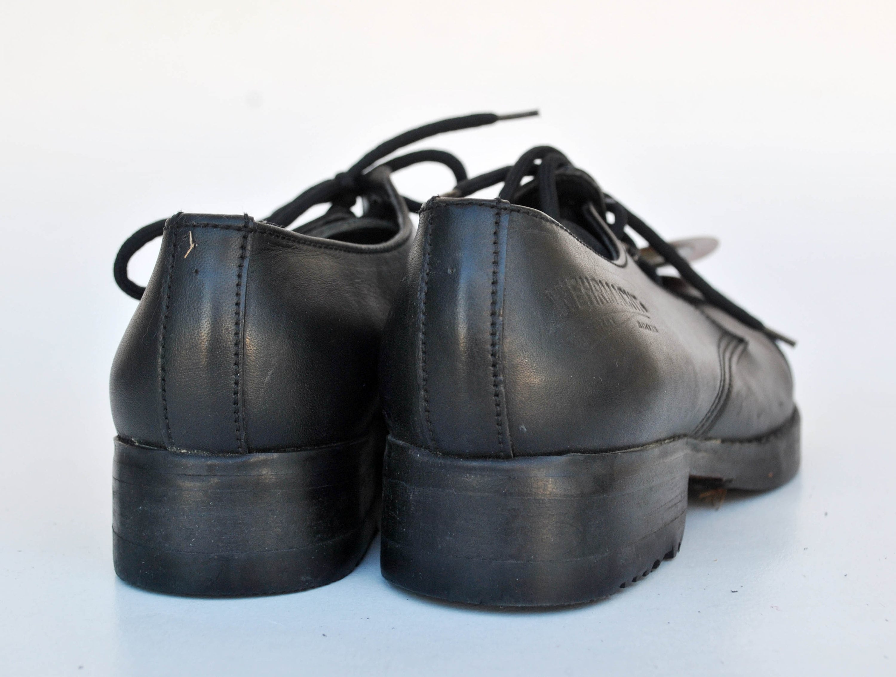 Wehrmacht Total Black Leather Goth Rock Punk Shoes Leather