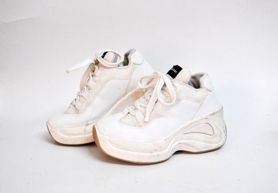 vintage platform sneakers platform shoes white pla