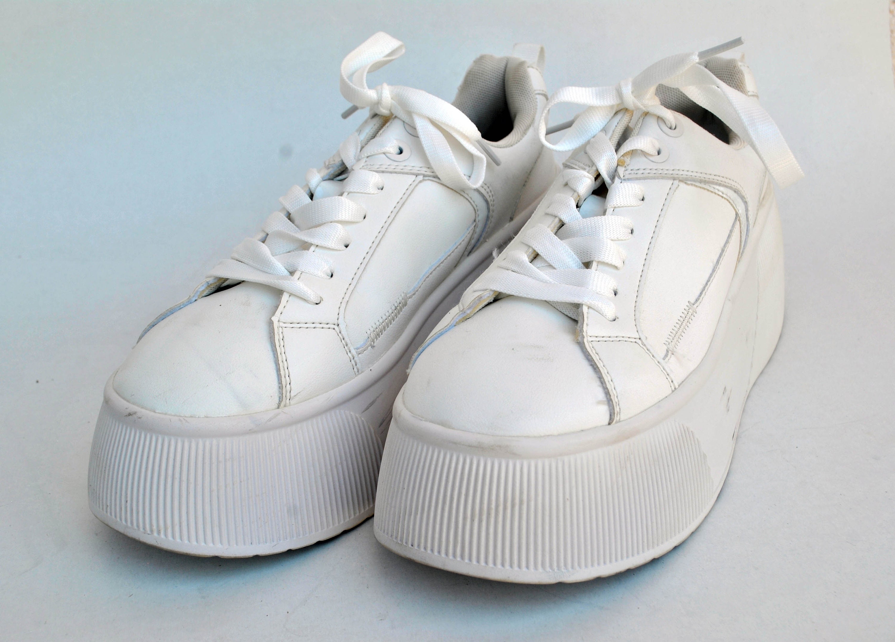White Platform Shoes Sneakers White Chunky Y2k Goth Rock
