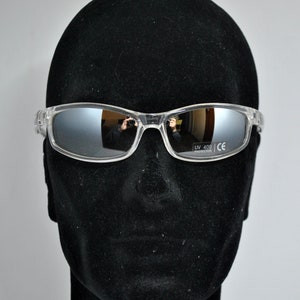 aviator sunglasses mask sun glasses clear lens matrix y2k clear body futuristic hipster vintage retro eye wear club unisex steampunk