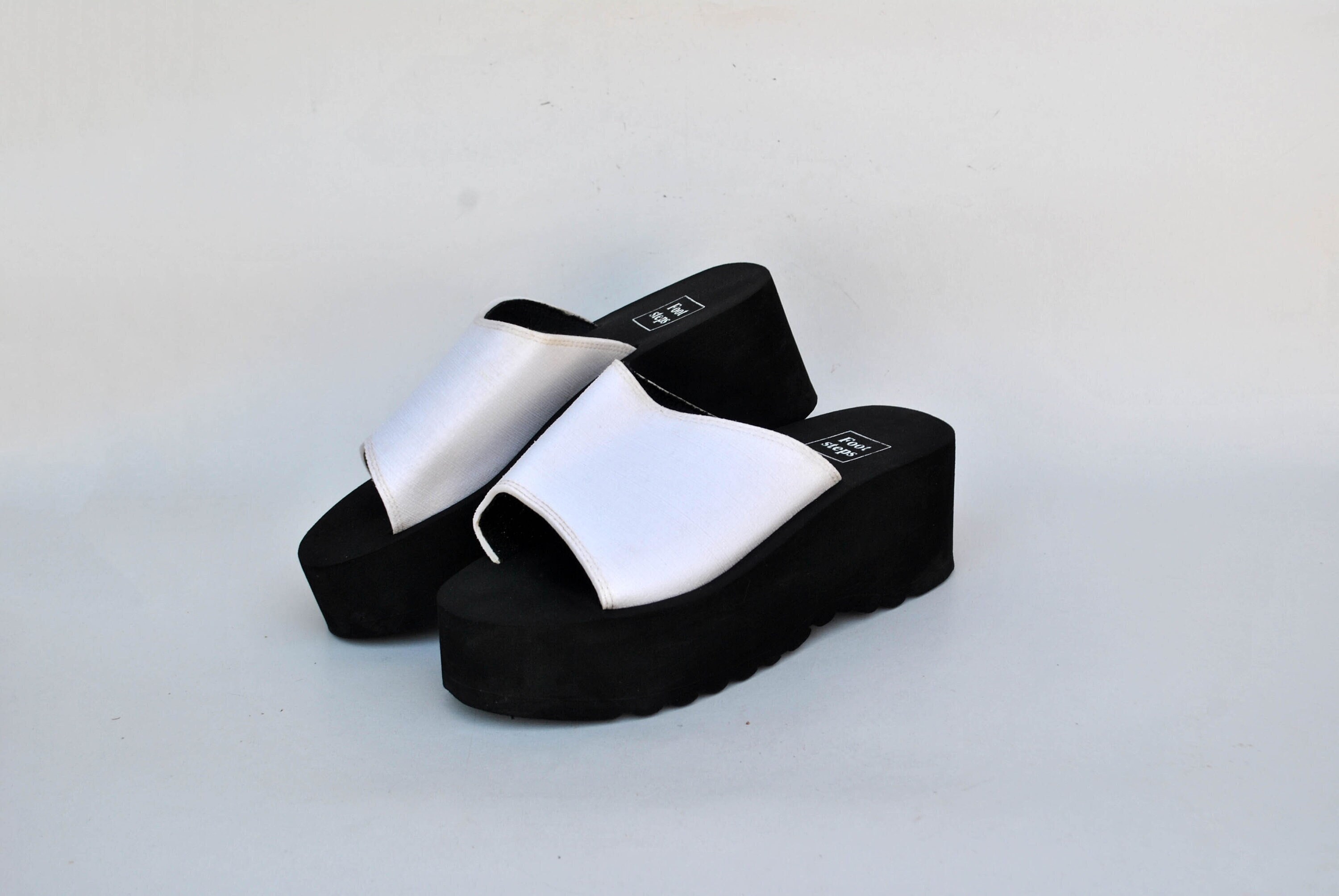White Platform Slippers Japanese Sandals Foam Size Eu 39 Uk 6 - Etsy