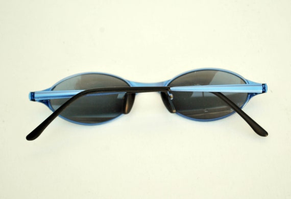 blue silver matrix small sunglasses oval sun glas… - image 6