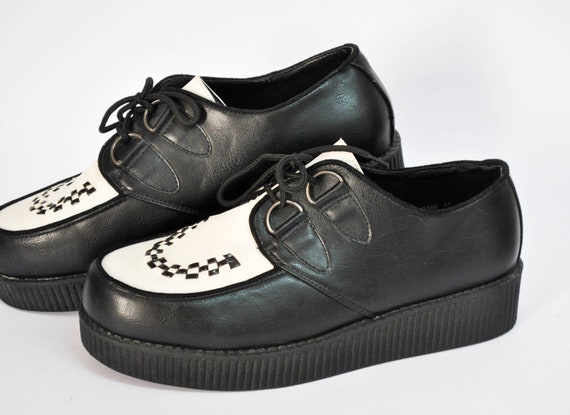 Platform Creepers Demonia Shoes Womens Platforms Black Leather - Etsy